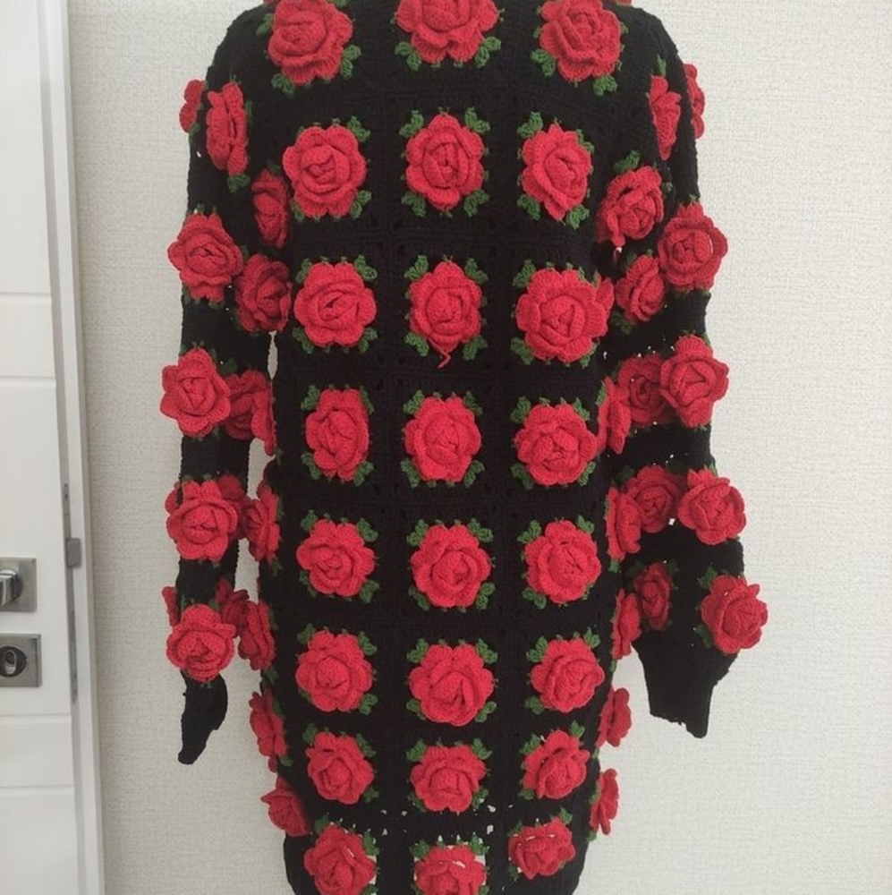 Bohemian rose garden vintage cardigan
